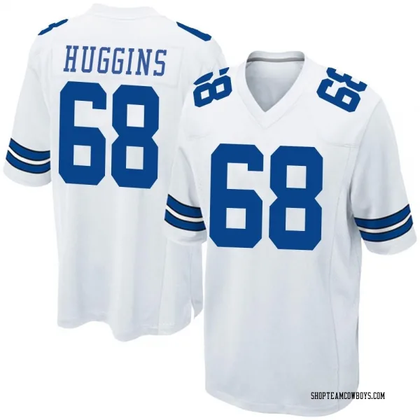 Men's Albert Huggins Dallas Cowboys Game White Jersey