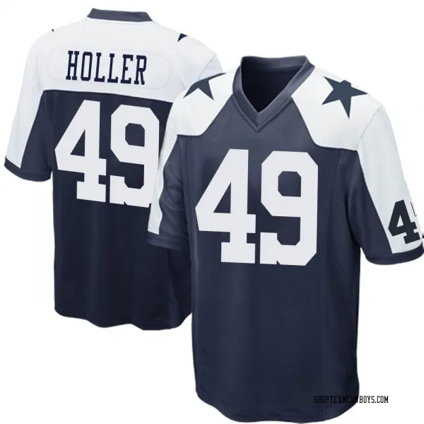 Men's Alec Holler Dallas Cowboys Game Navy Blue Throwback Jersey