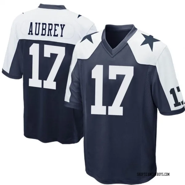 Men's Brandon Aubrey Dallas Cowboys Game Navy Blue Throwback Jersey