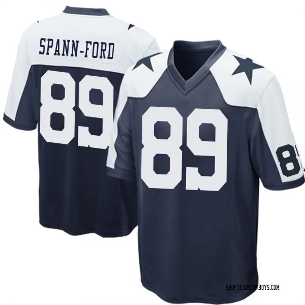 Men's Brevyn Spann-Ford Dallas Cowboys Game Navy Blue Throwback Jersey