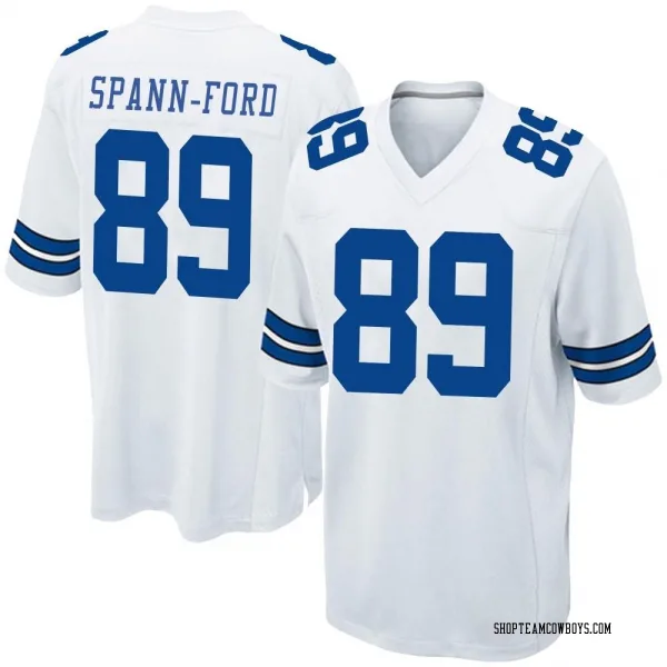 Men's Brevyn Spann-Ford Dallas Cowboys Game White Jersey