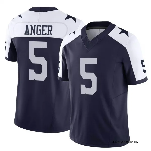 Men's Bryan Anger Dallas Cowboys Limited Navy Alternate Vapor F.U.S.E. Jersey