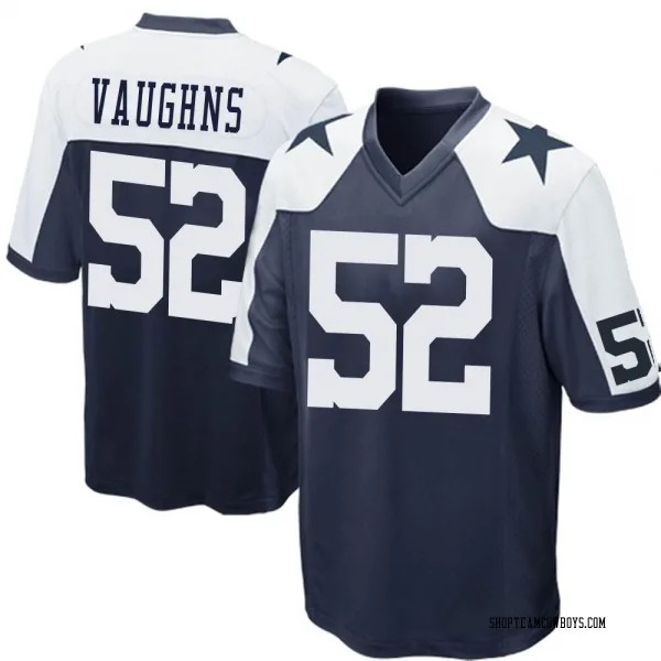 Men's Byron Vaughns Dallas Cowboys Game Navy Blue Throwback Jersey