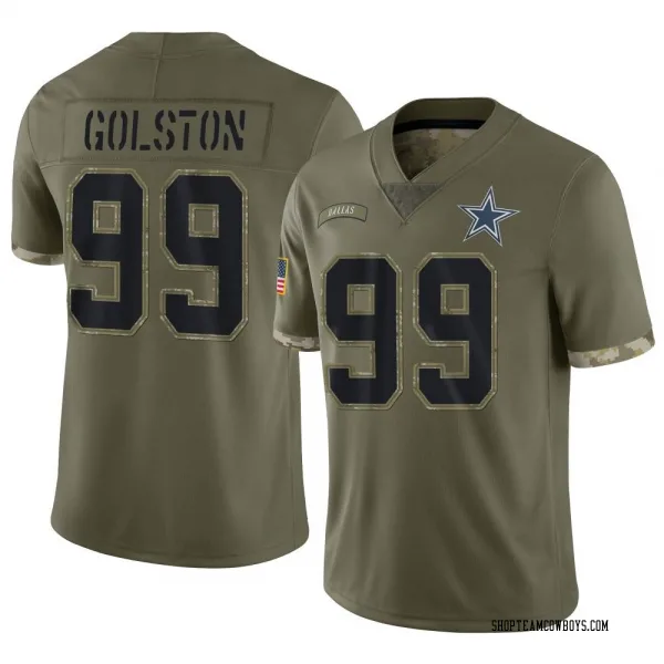 Men's Chauncey Golston Dallas Cowboys Limited Olive 2022 Salute To Service Jersey