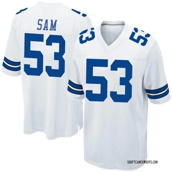 Men's Christian Sam Dallas Cowboys Game White Jersey