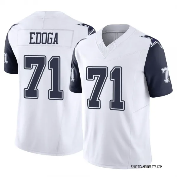 Men's Chuma Edoga Dallas Cowboys Limited White 2nd Alternate Vapor F.U.S.E. Jersey