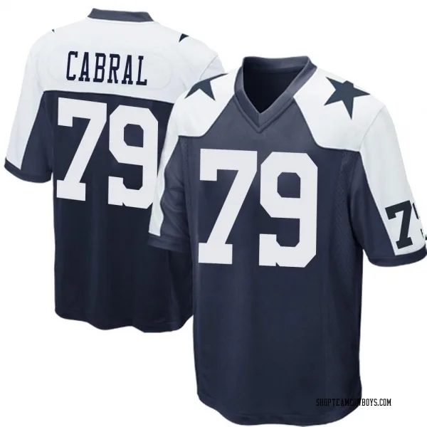 Men's Cohl Cabral Dallas Cowboys Game Navy Blue Throwback Jersey