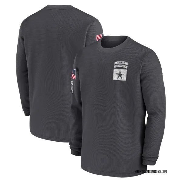 Men's Dallas Cowboys Anthracite 2024 Salute To Service Long Sleeve T-Shirt