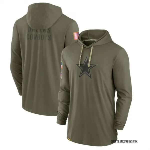 Men's Dallas Cowboys Olive 2022 Salute to Service Tonal Pullover Hoodie