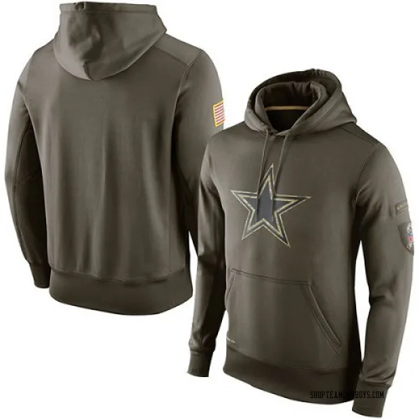 Men's Dallas Cowboys Olive Salute to Service KO Performance Hoodie