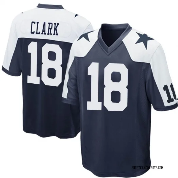 Men's Damone Clark Dallas Cowboys Game Navy Blue Throwback Jersey