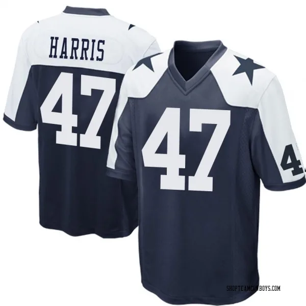 Men's Darius Harris Dallas Cowboys Game Navy Blue Throwback Jersey