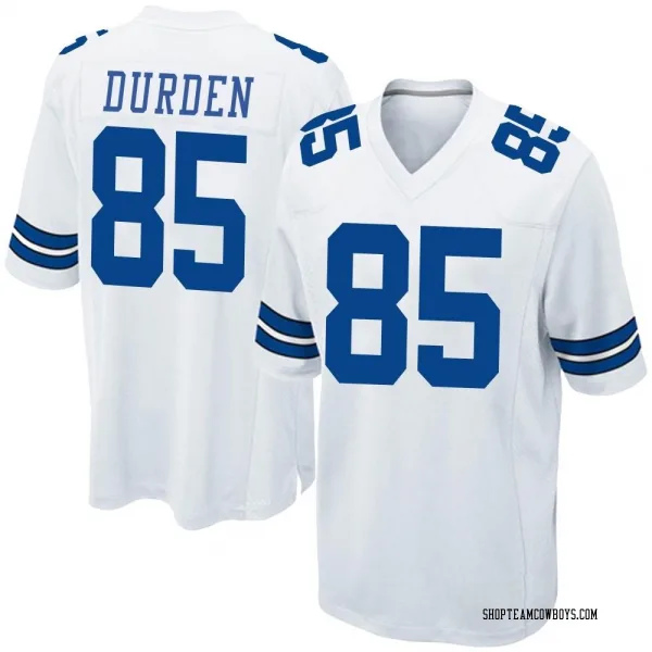 Men's David Durden Dallas Cowboys Game White Jersey