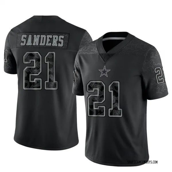 Men's Deion Sanders Dallas Cowboys Limited Black Reflective Jersey