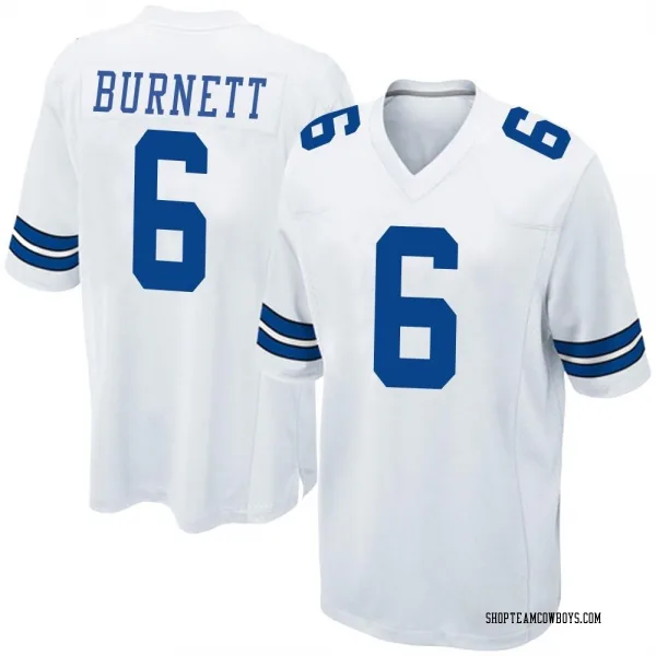 Men's Deontay Burnett Dallas Cowboys Game White Jersey