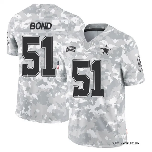 Men's Devante Bond Dallas Cowboys Limited Arctic Camo 2024 Salute to Service Jersey