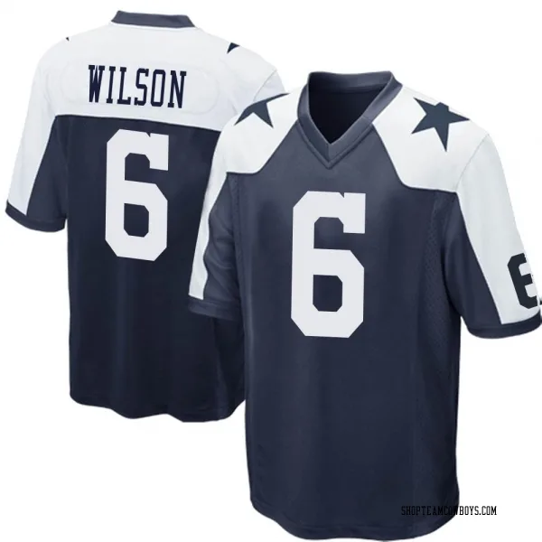 Men's Donovan Wilson Dallas Cowboys Game Navy Blue Throwback Jersey