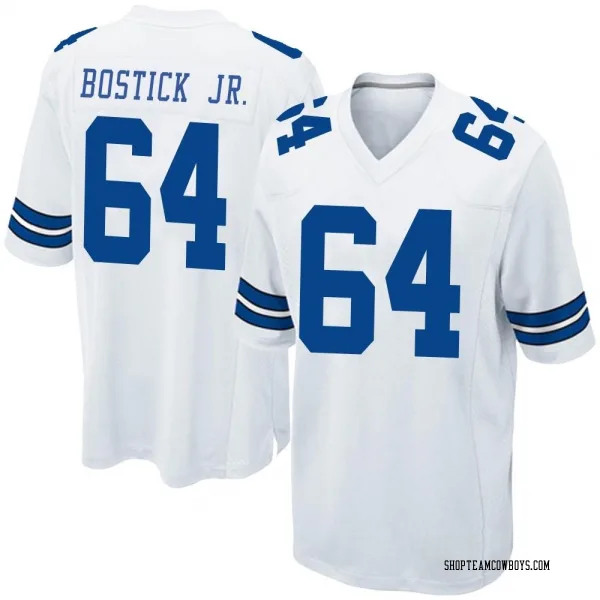 Men's Earl Bostick Jr. Dallas Cowboys Game White Jersey