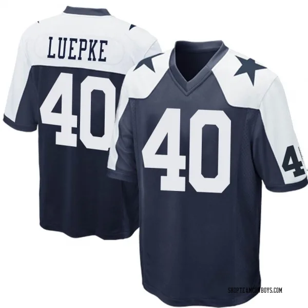 Men's Hunter Luepke Dallas Cowboys Game Navy Blue Throwback Jersey