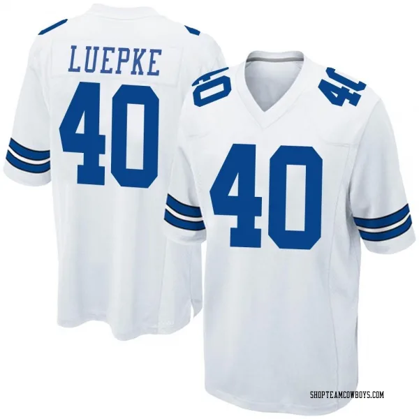 Men's Hunter Luepke Dallas Cowboys Game White Jersey