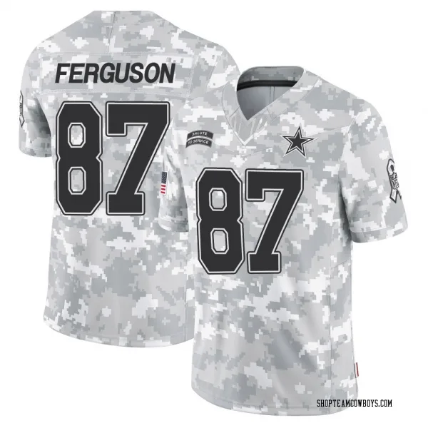 Men's Jake Ferguson Dallas Cowboys Limited Arctic Camo 2024 Salute to Service Jersey