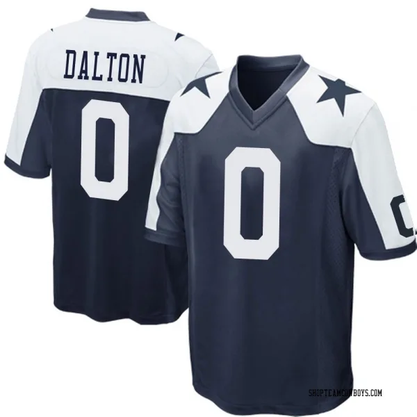 Men's Jalen Dalton Dallas Cowboys Game Navy Blue Throwback Jersey