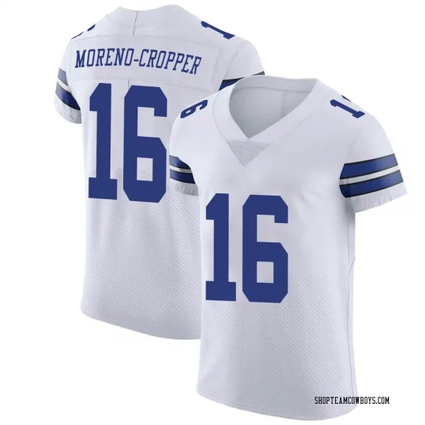 Men's Jalen Moreno-Cropper Dallas Cowboys Elite White Vapor Untouchable Jersey