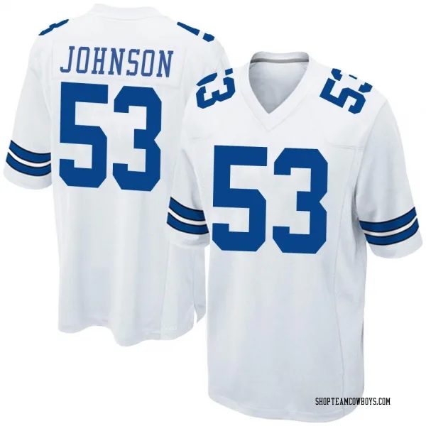 Men's Jason Johnson Dallas Cowboys Game White Jersey