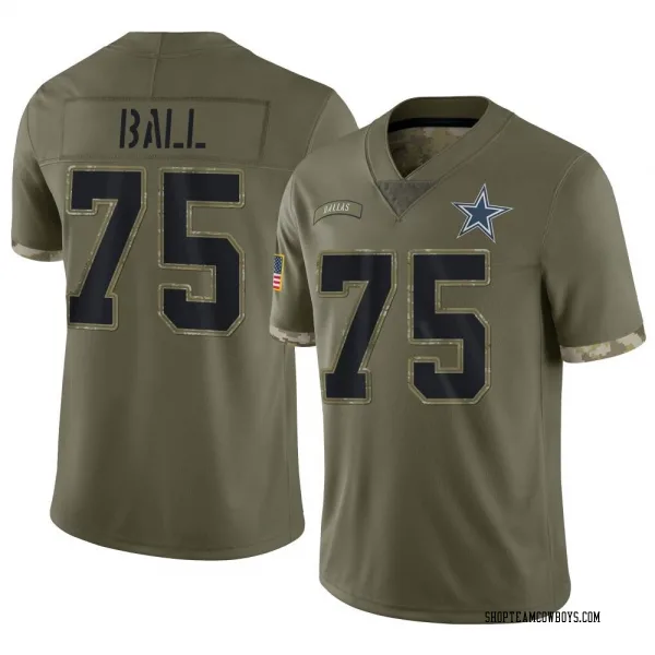 Men's Josh Ball Dallas Cowboys Limited Olive 2022 Salute To Service Jersey