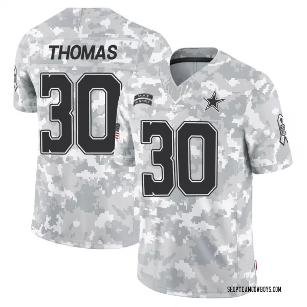 Men's Juanyeh Thomas Dallas Cowboys Limited Arctic Camo 2024 Salute to Service Jersey