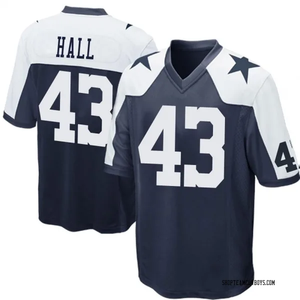 Men's Kemon Hall Dallas Cowboys Game Navy Blue Throwback Jersey