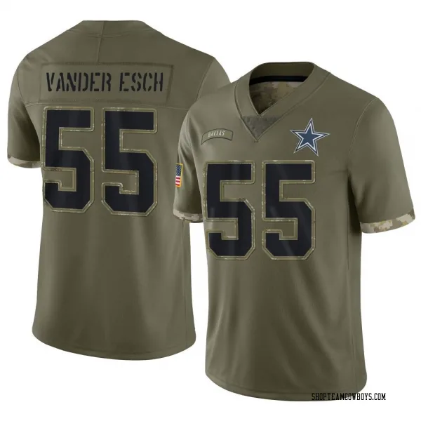 Men's Leighton Vander Esch Dallas Cowboys Limited Olive 2022 Salute To Service Jersey