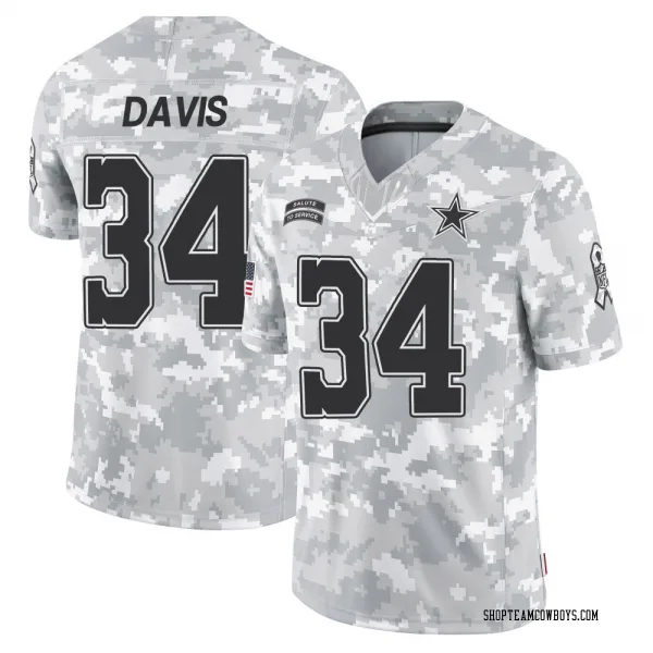 Men's Malik Davis Dallas Cowboys Limited Arctic Camo 2024 Salute to Service Jersey