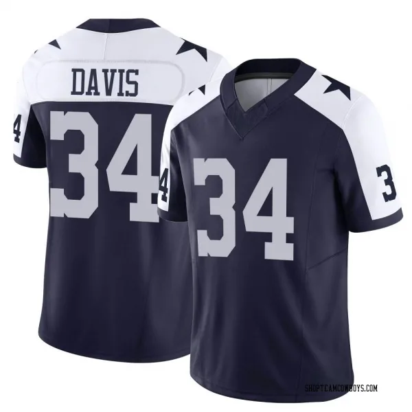 Men's Malik Davis Dallas Cowboys Limited Navy Alternate Vapor F.U.S.E. Jersey