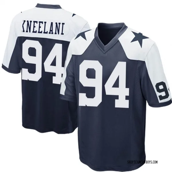 Men's Marshawn Kneeland Dallas Cowboys Game Navy Blue Throwback Jersey