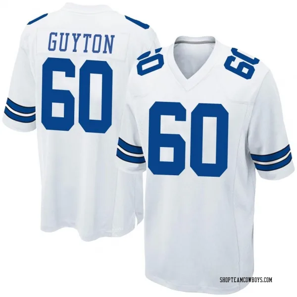 Men's Tyler Guyton Dallas Cowboys Game White Jersey