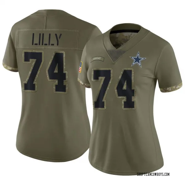 Women's Bob Lilly Dallas Cowboys Limited Olive 2022 Salute To Service Jersey