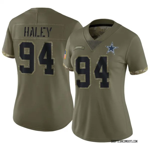 Women's Charles Haley Dallas Cowboys Limited Olive 2022 Salute To Service Jersey