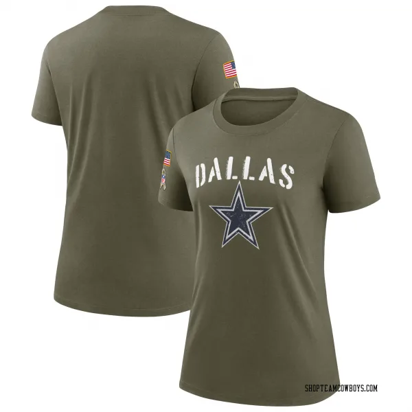 Women's Dallas Cowboys Legend Olive 2022 Salute To Service T-Shirt