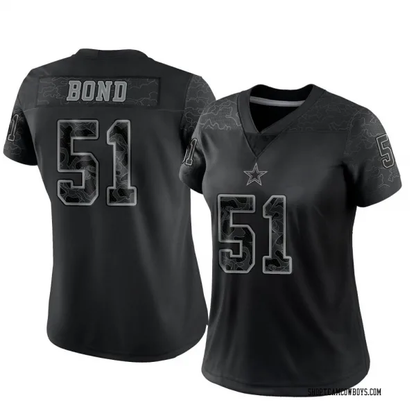 Women's Devante Bond Dallas Cowboys Limited Black Reflective Jersey