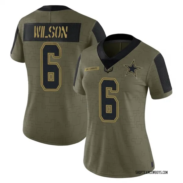 Women's Donovan Wilson Dallas Cowboys Limited Olive 2021 Salute To Service Jersey