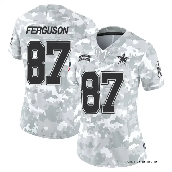 Women's Jake Ferguson Dallas Cowboys Limited Arctic Camo 2024 Salute to Service Jersey