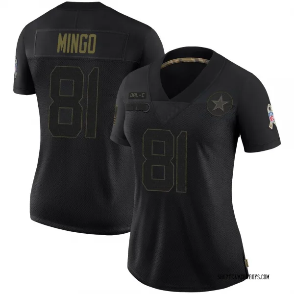 Women's Jonathan Mingo Dallas Cowboys Limited Black 2020 Salute To Service Jersey