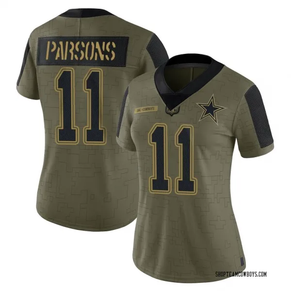 Women's Micah Parsons Dallas Cowboys Limited Olive 2021 Salute To Service Jersey