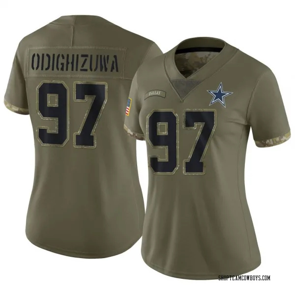 Women's Osa Odighizuwa Dallas Cowboys Limited Olive 2022 Salute To Service Jersey