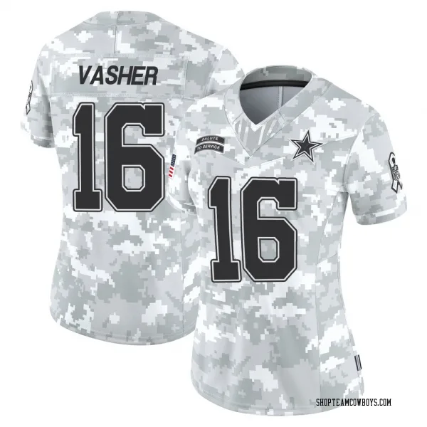 Women's T.J. Vasher Dallas Cowboys Limited Arctic Camo 2024 Salute to Service Jersey