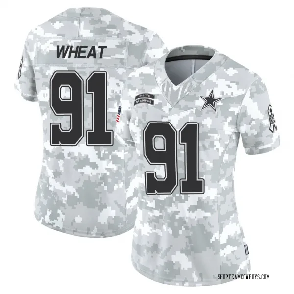 Women's Tyrus Wheat Dallas Cowboys Limited Arctic Camo 2024 Salute to Service Jersey