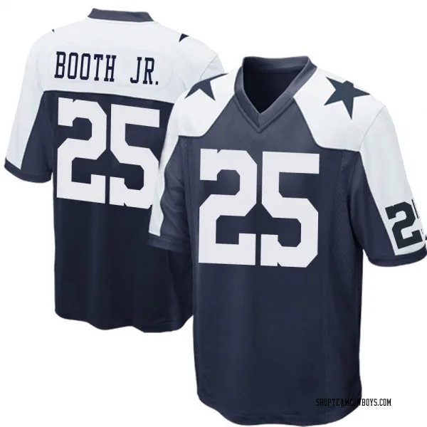 Youth Andrew Booth Jr. Dallas Cowboys Game Navy Blue Throwback Jersey