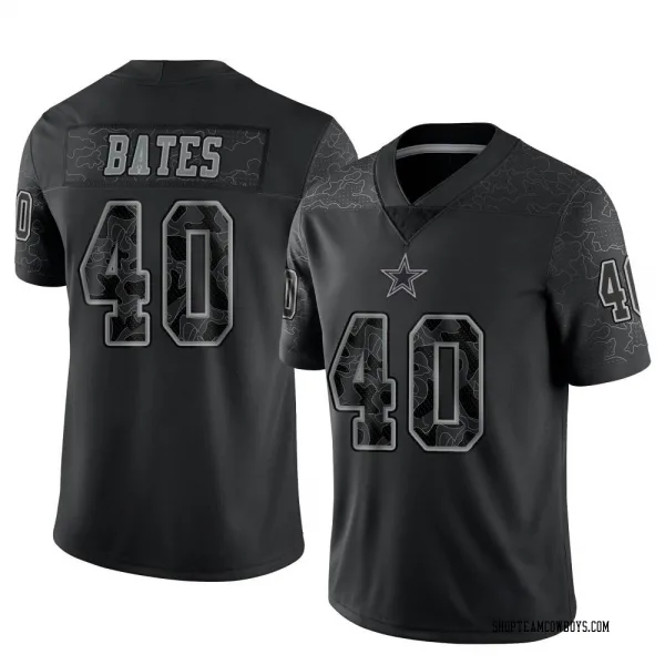 Youth Bill Bates Dallas Cowboys Limited Black Reflective Jersey