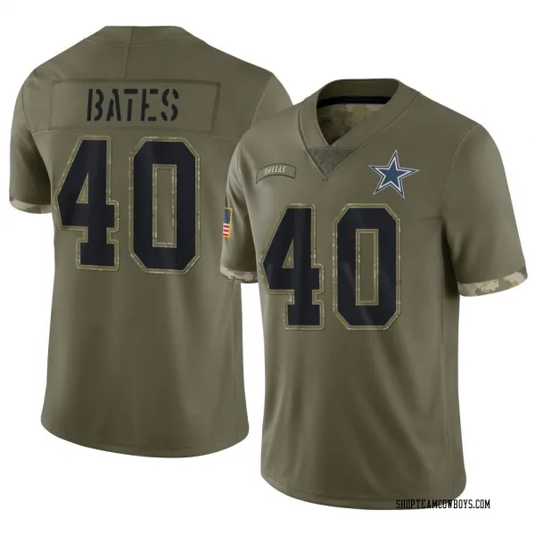 Youth Bill Bates Dallas Cowboys Limited Olive 2022 Salute To Service Jersey